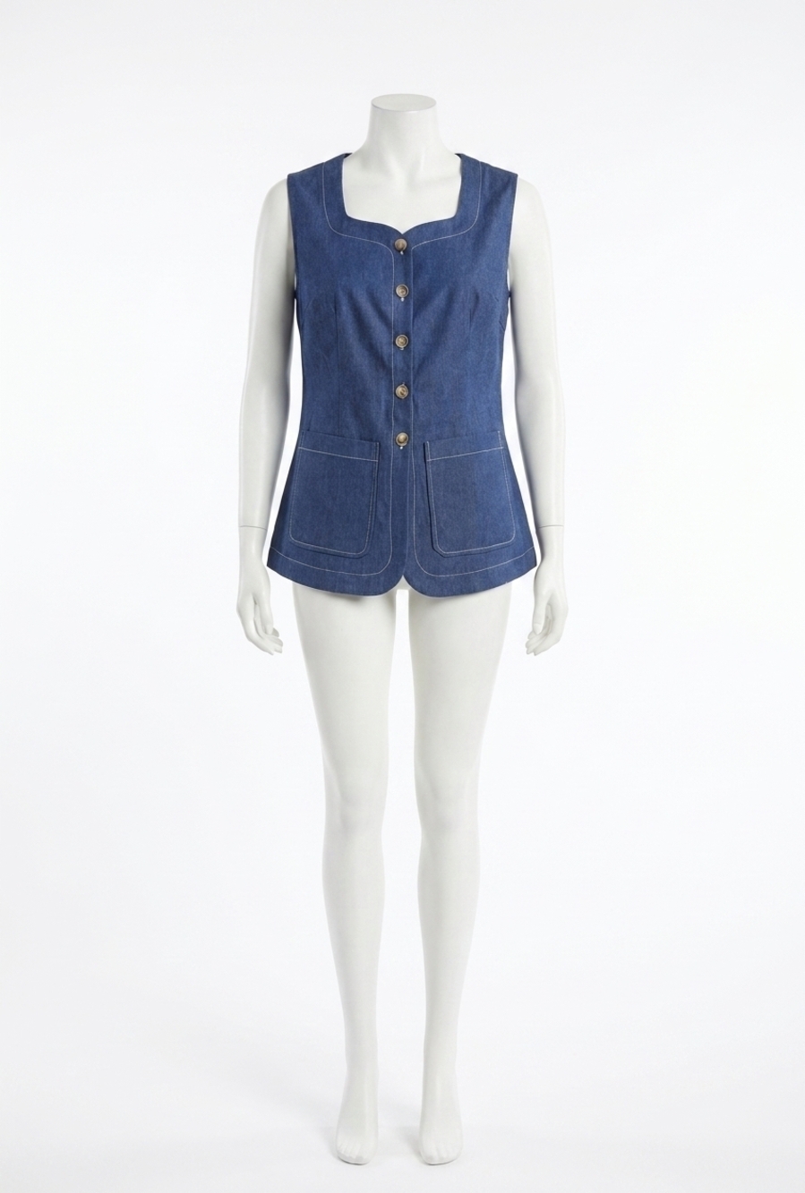 NEW CURRENT AIR denim vest in denim blue